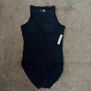 Soma nwt Black ribbed Sleeveless Bodysuit